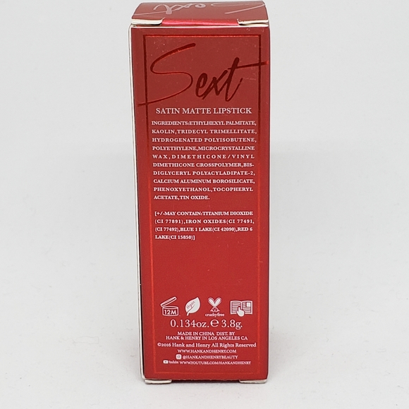 SOLD NIB Hank & Henry satin matte lipstick Sext - Picture 5 of 8